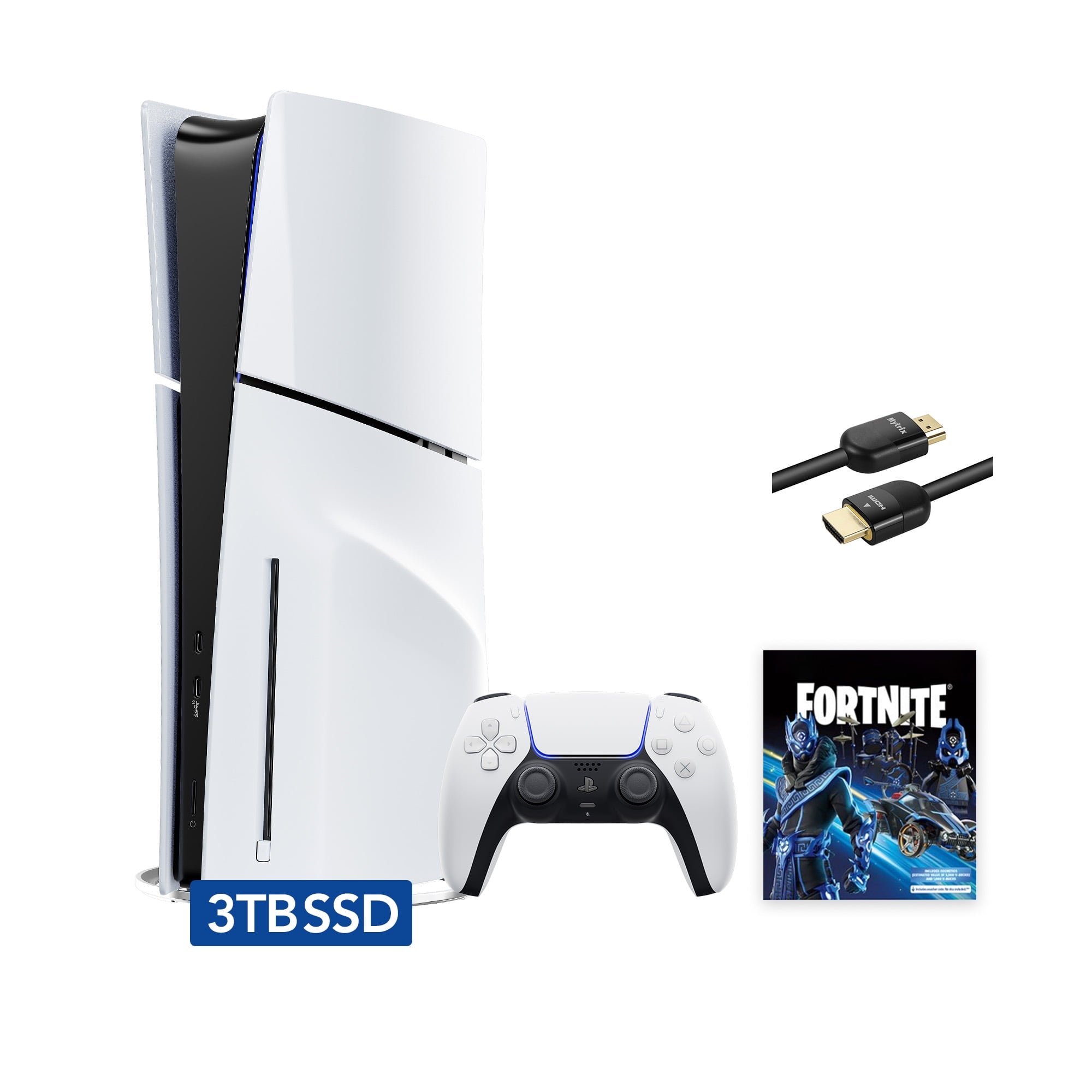 2023 New PlayStation 5 Slim Disc Edition Console, Controller and Mytrix 8K HDMI Ultra High Speed Cable - White, Slim PS5 1TB PCIe SSD Gaming Console