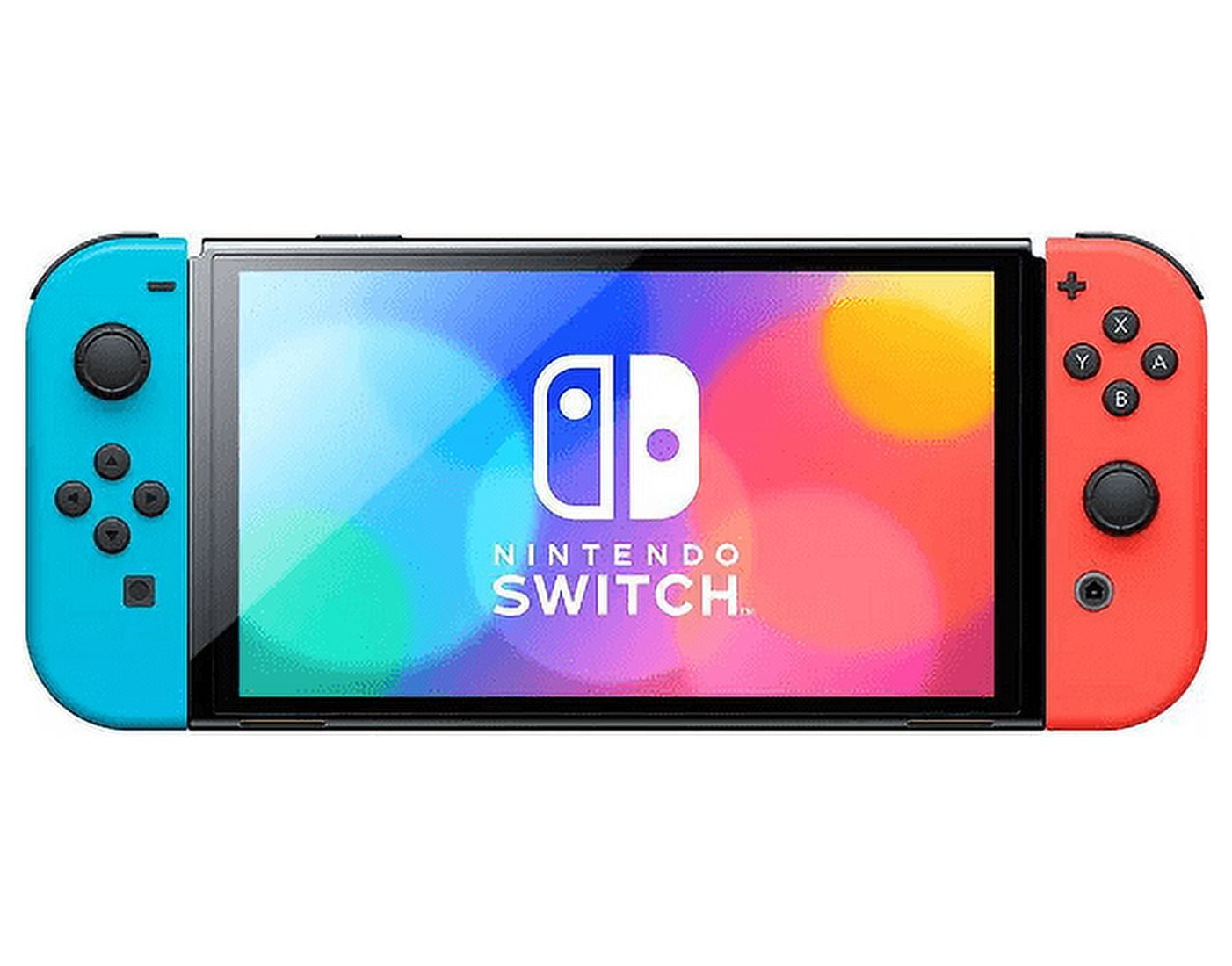 Restored Nintendo HEGSKABAA Switch - OLED Model with Neon Red & Neon Blue Joy-Con (Refurbished)