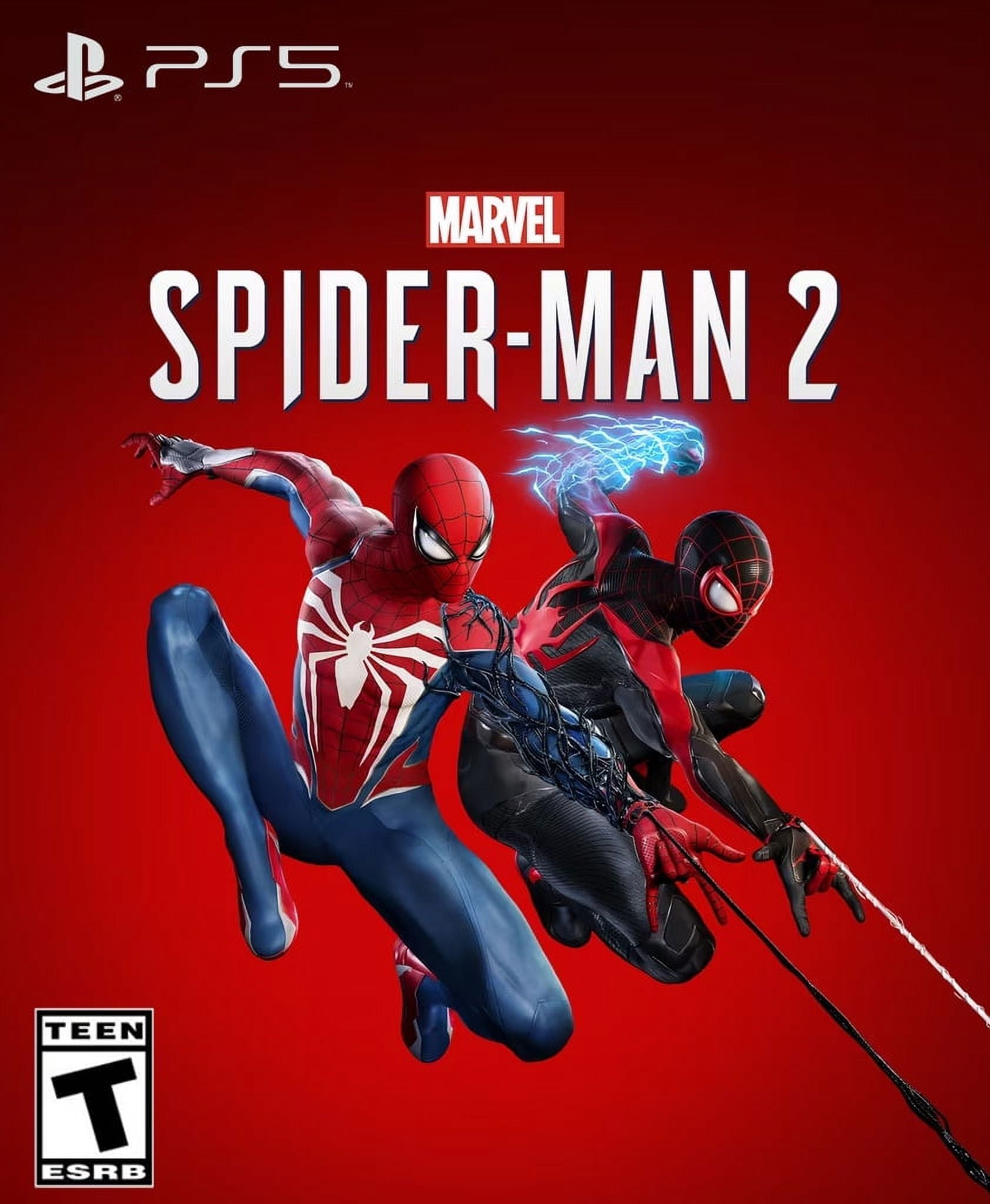 2023 New PlayStation 5 Slim Disc Edition Marvel's Spider-Man 2 Bundle with Two Controllers White and Cosmic Red Dualsense and Mytrix Controller Case - Slim PS5 1TB PCIe SSD Gaming Console