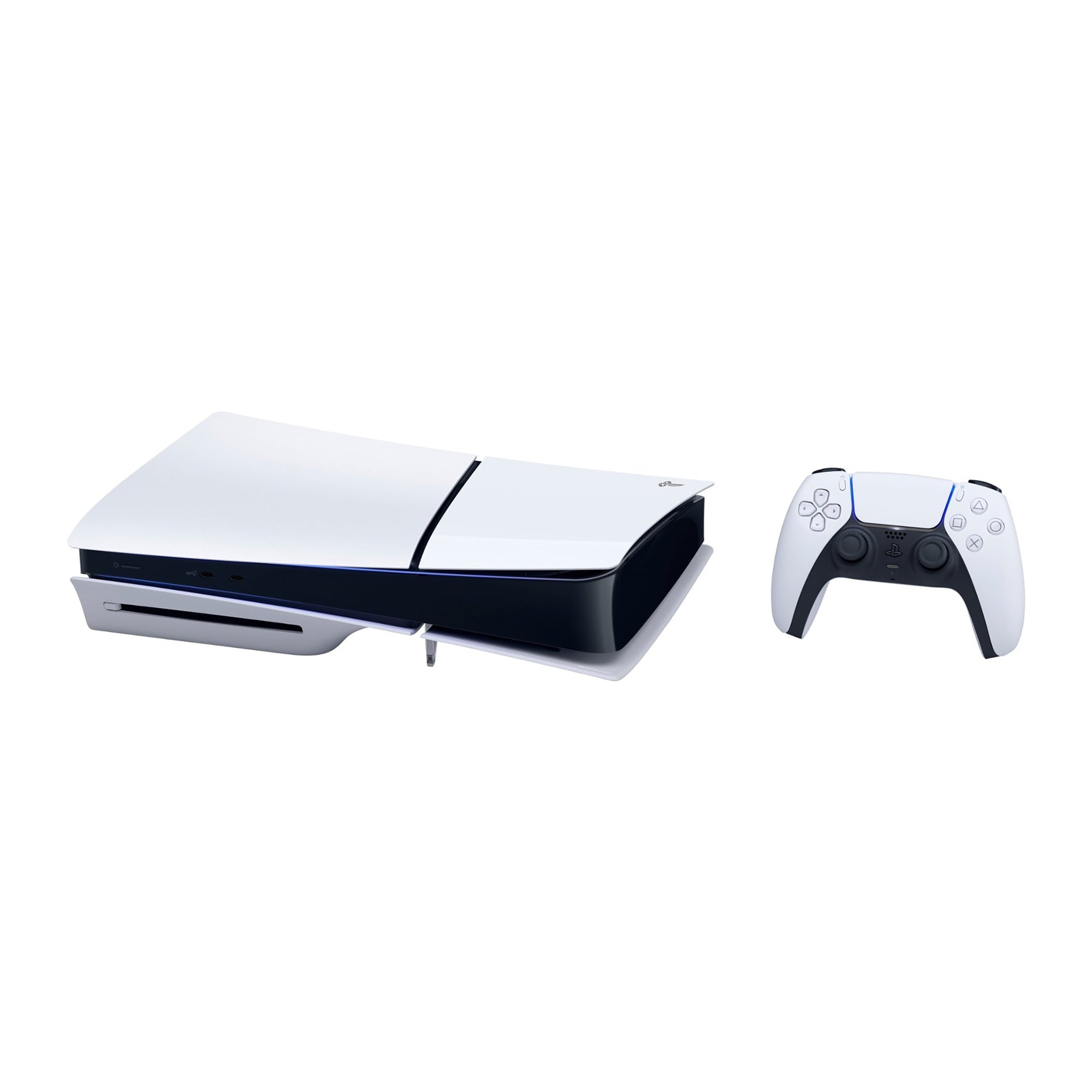 PlayStation 5 Slim Disc Version PS5 Gaming Console, AMD Ryzen Zen 8 Cores CPU 1TB PCIe Gen 4 NVNe SSD with 2 Wireless Controller - Original White - PS5 Disc Slim