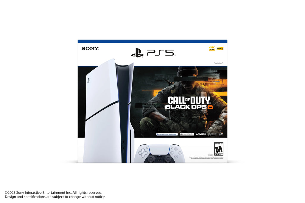 2025 New PlayStation 5 Slim Disc Edition Call of Duty: Black Ops 6 Bundle and Mytrix Controller Charger - White, Slim PS5 1TB PCIe SSD Gaming Console